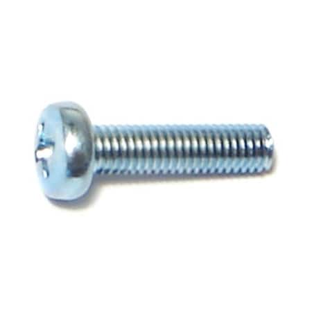 Midwest Fastener M3-0.50 x 12 mm Phillips Pan Machine Screw, Zinc Plated Steel, 50 PK 51534